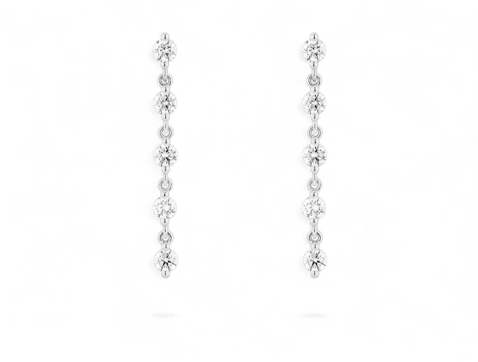 Round Long Drop Earrings