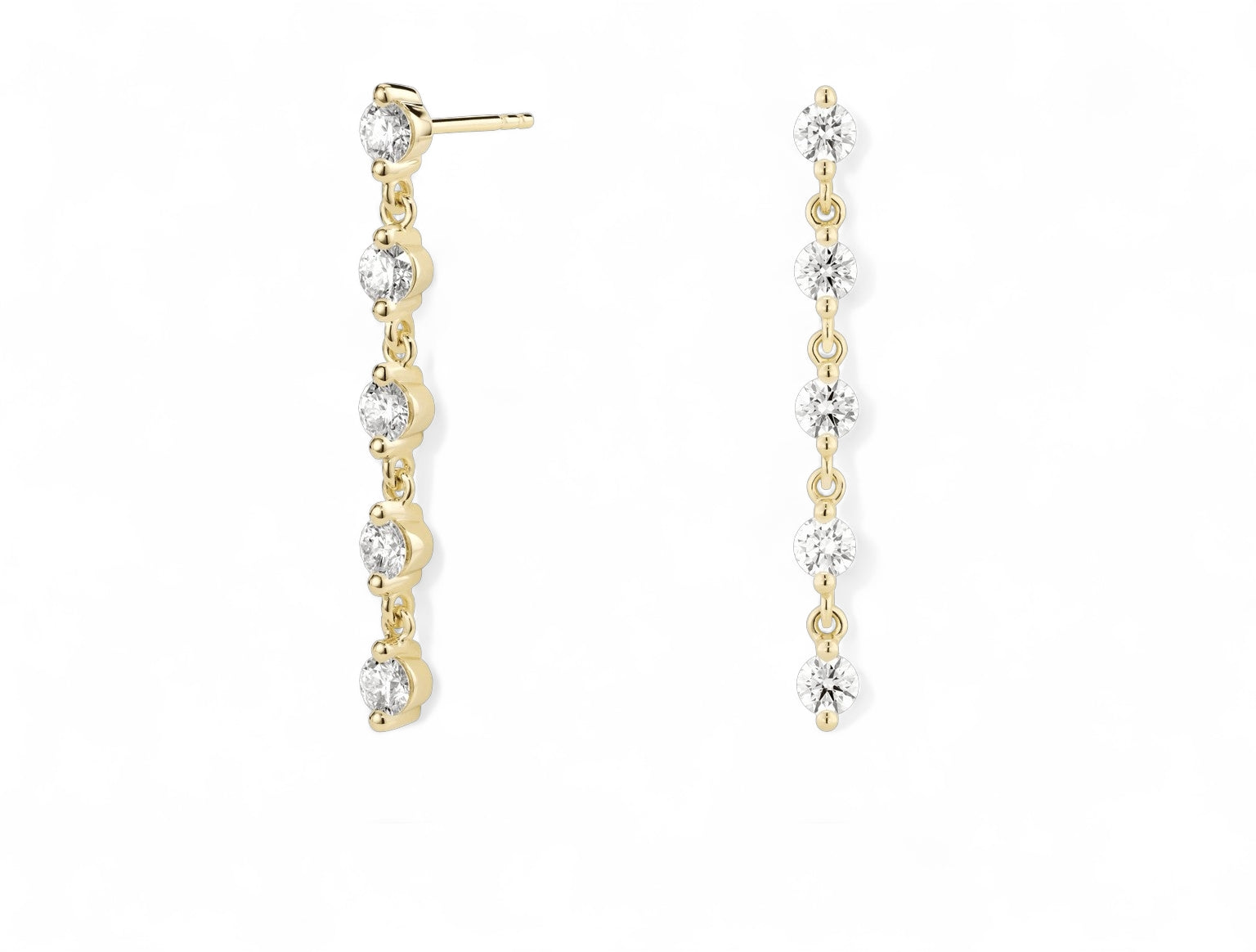 Round Long Drop Earrings