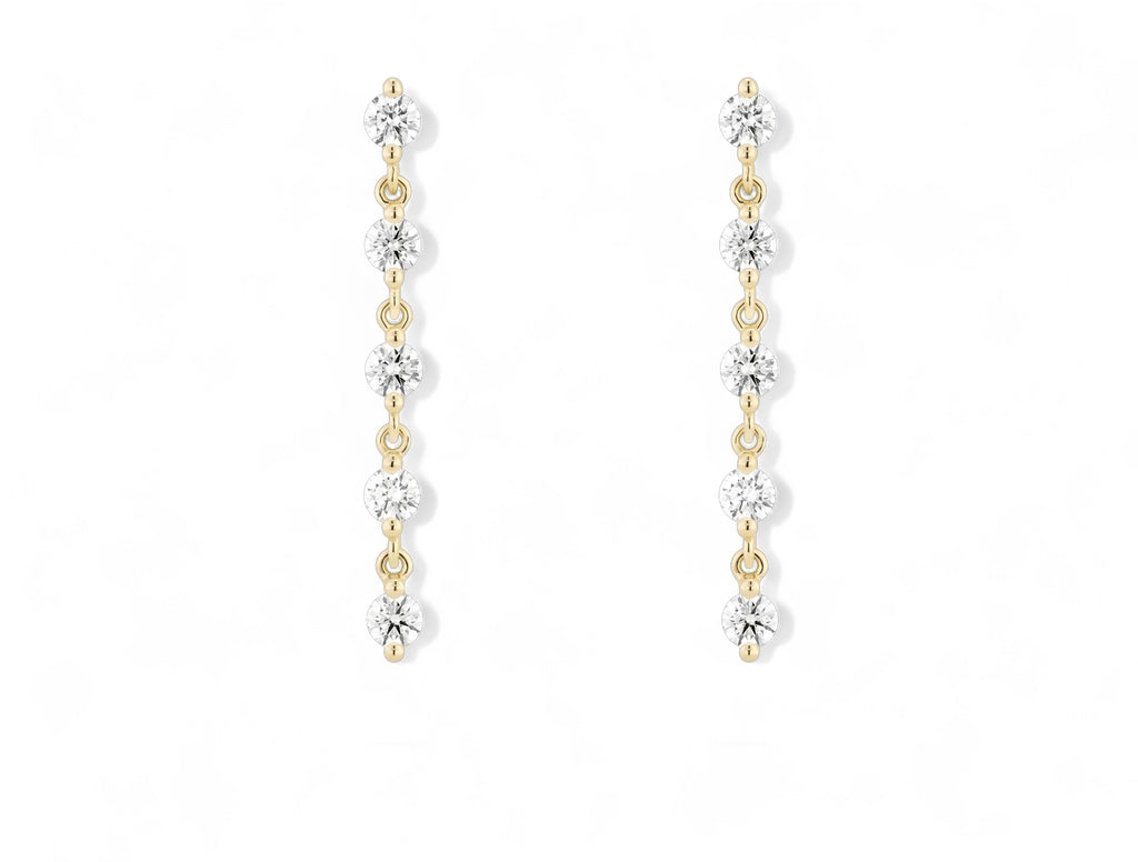 Round Long Drop Earrings