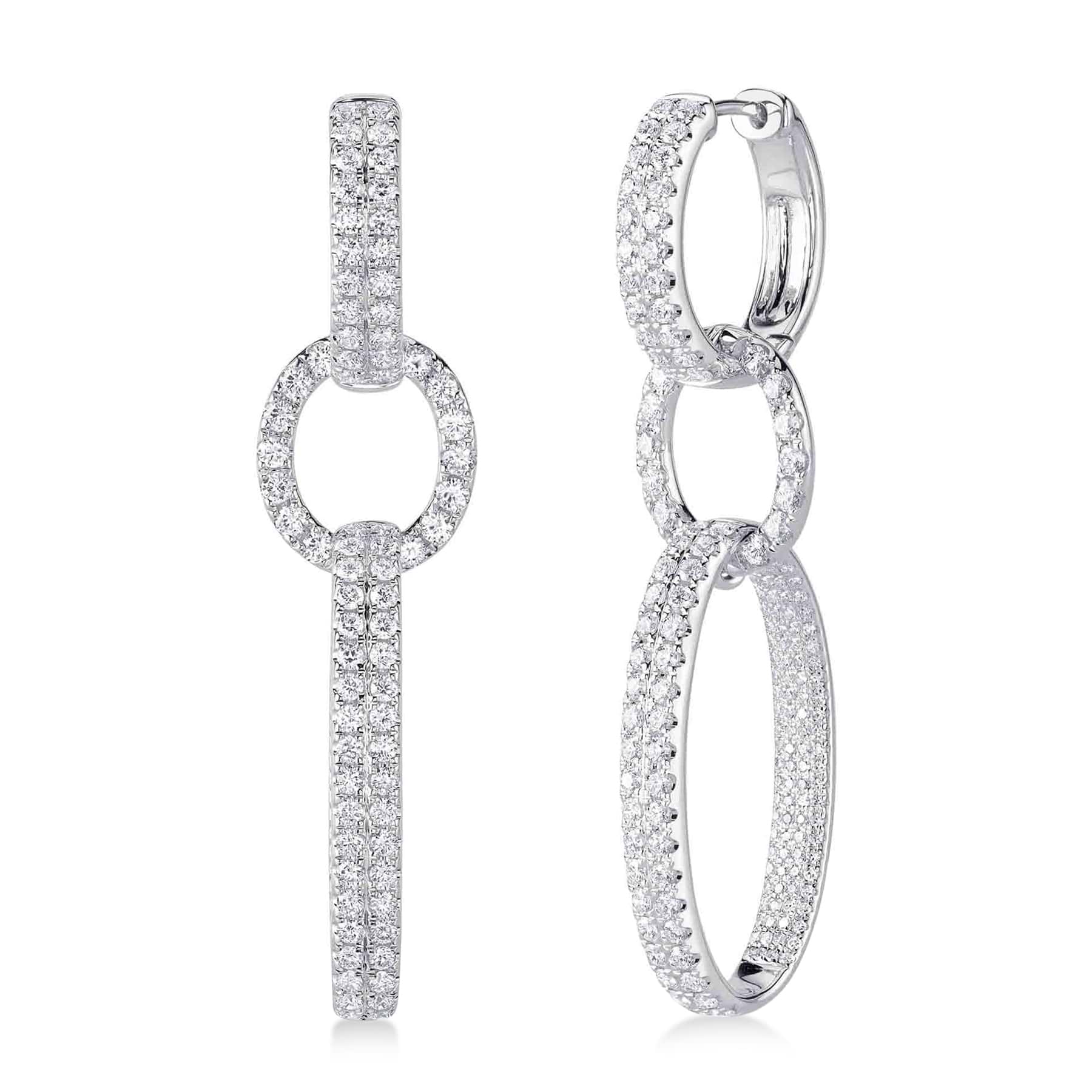 Oval Link Hoop-Drop Earrings