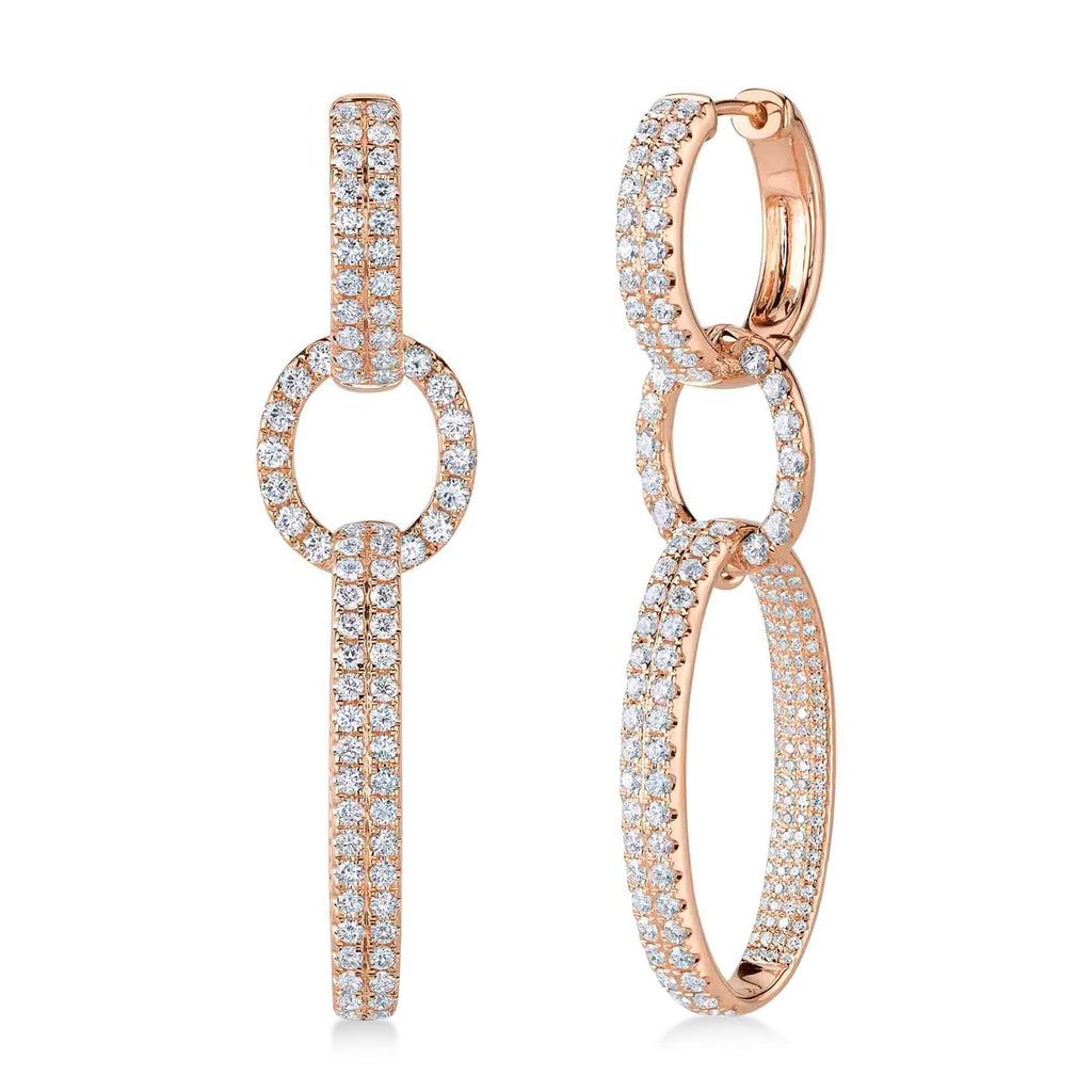 Oval Link Hoop-Drop Earrings