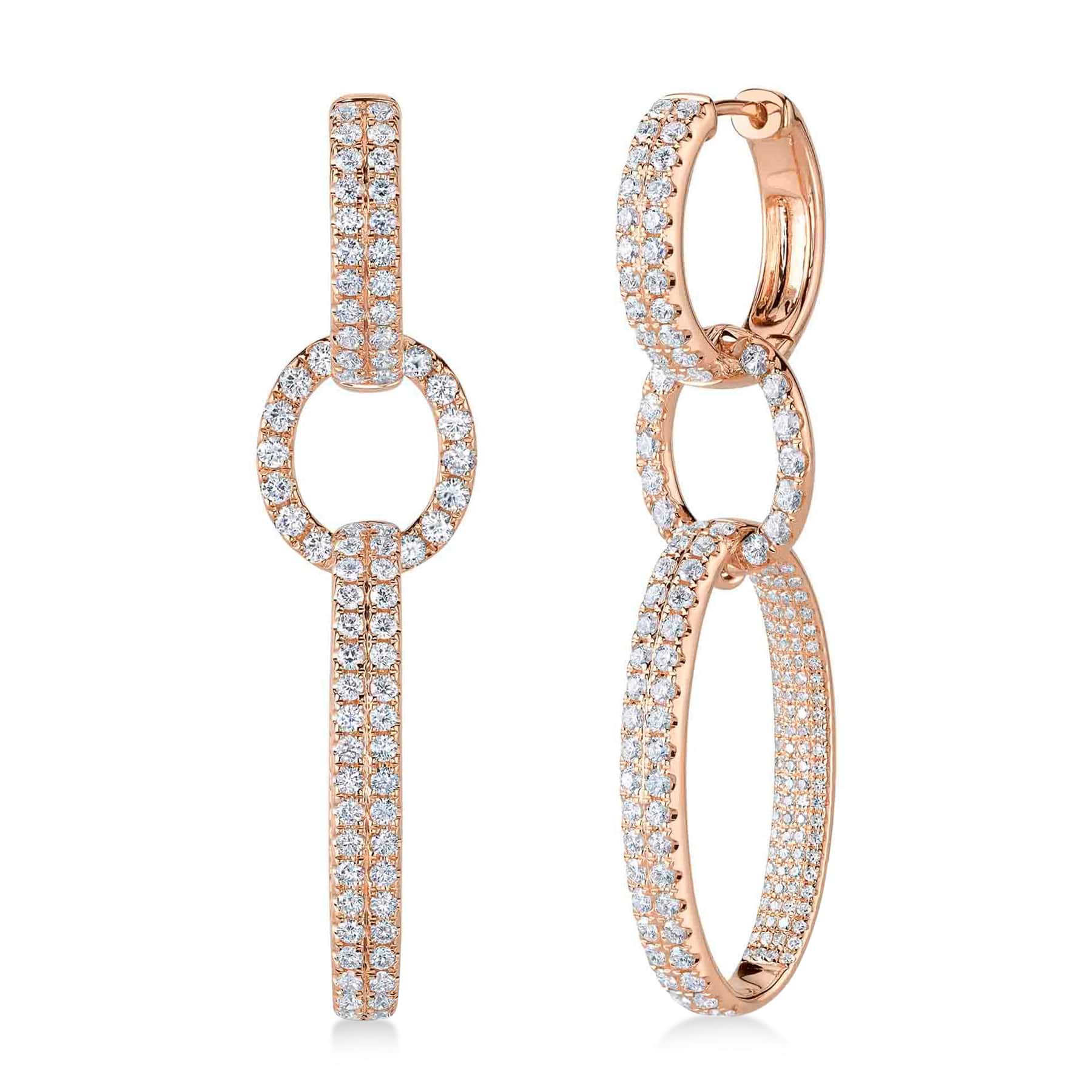 Oval Link Hoop-Drop Earrings