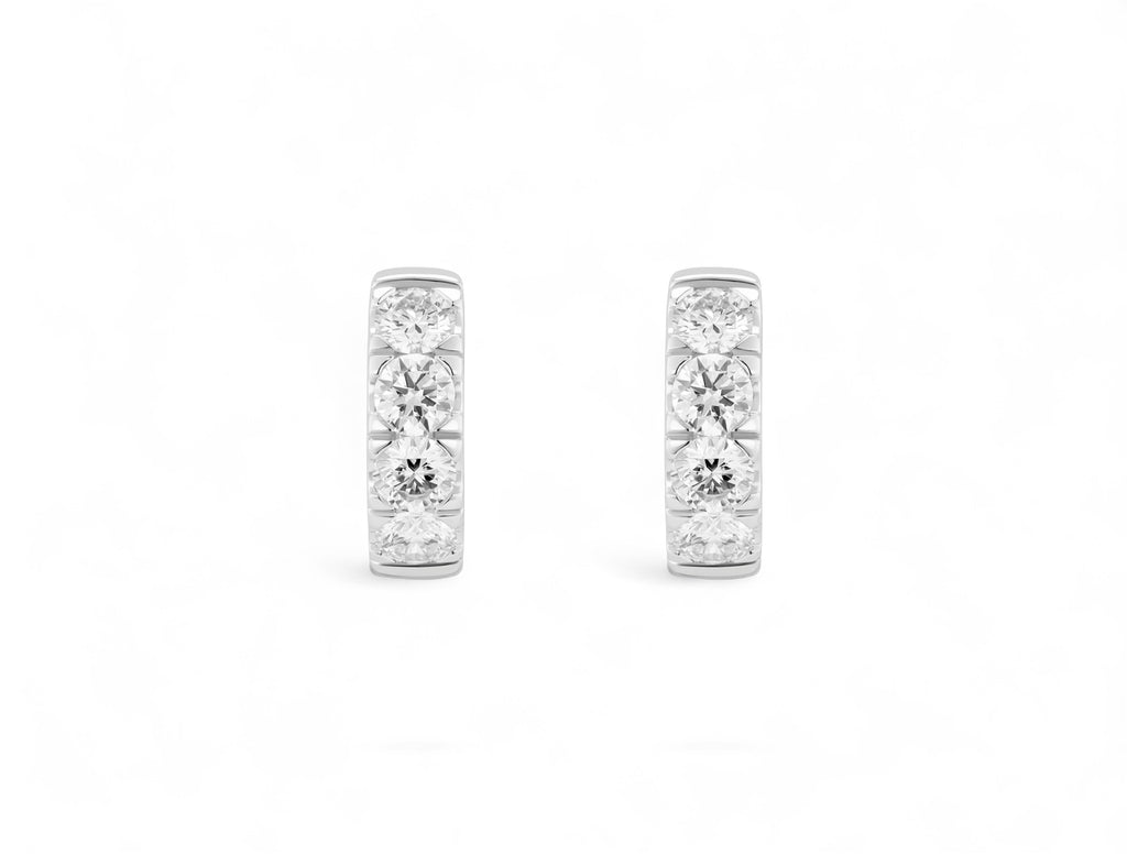 Round Hoop Pave Earrings