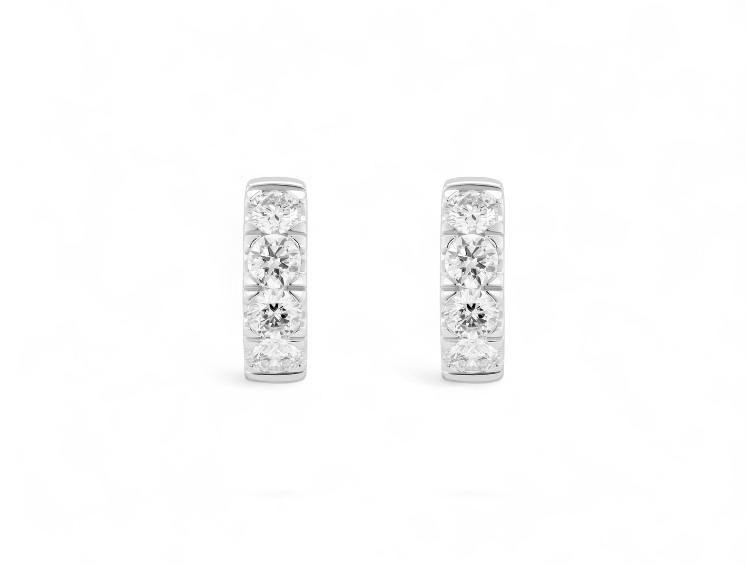 Round Hoop Pave Earrings