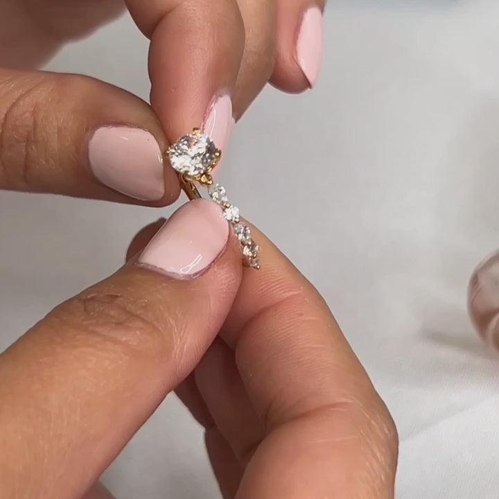 Round Solitaire Ring with Mix Band